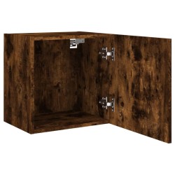 Meuble TV mural chêne fumé 40,5x30x40 cm bois d'ingénierie 