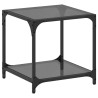 Table basse avec dessus en verre noir 40x40x40 cm acier 