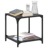 Table basse avec dessus en verre noir 40x40x40 cm acier 