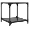 Table basse avec dessus en verre noir 40x40x40 cm acier 