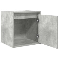 Table de chevet murale gris béton 38x34x40 cm 