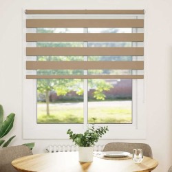 Store zèbre marron sable largeur du tissu 130,9 cm polyester 