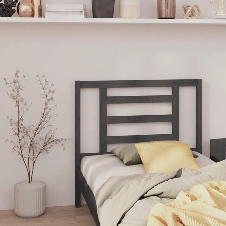Tête de lit Gris 106x4x100 cm Bois massif de pin 