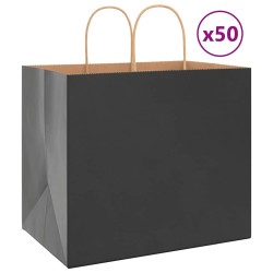 Sacs en papier 50 pcs avec poignées noir 32x22x28 cm 