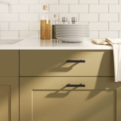 Poignées d'armoire 20 pcs noir 64 mm acier inoxydable 