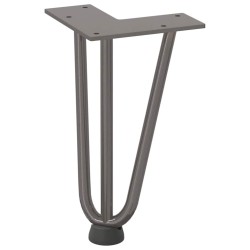 Pieds en épingle à cheveux pour table basse 4 pièces Acier naturel 20 cm Acier massif 