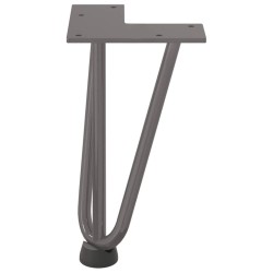 Pieds en épingle à cheveux pour table basse 4 pièces Acier naturel 20 cm Acier massif 