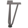 Pieds en épingle à cheveux pour table basse 4 pièces Acier naturel 20 cm Acier massif 