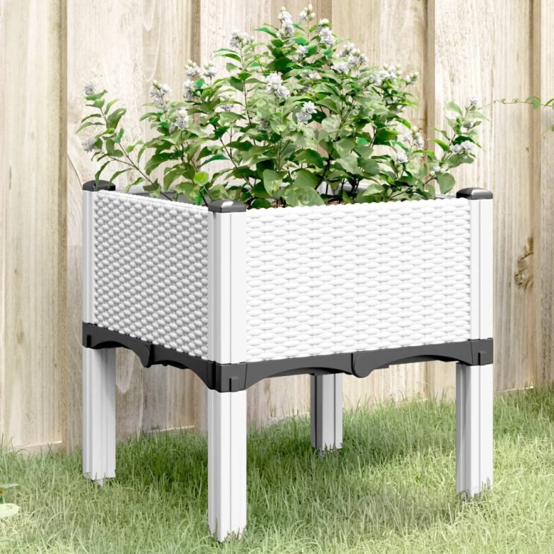 Jardinière avec pieds blanc 40x40x42 cm PP Jardinière avec pieds blanc 40x40x42 cm PP