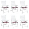 Coussins de chaise de jardin lot de 6 carreaux rouges 50x50x3cm 