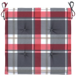 Coussins de chaise de jardin lot de 6 carreaux rouges 50x50x3cm 