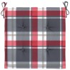 Coussins de chaise de jardin lot de 6 carreaux rouges 50x50x3cm 