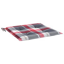Coussins de chaise de jardin lot de 6 carreaux rouges 50x50x3cm 