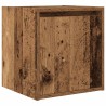 Table de chevet murale vieux bois 38x34x40 cm 