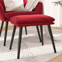 Repose-pied Rouge bordeaux 45x29,5x35 cm Velours 