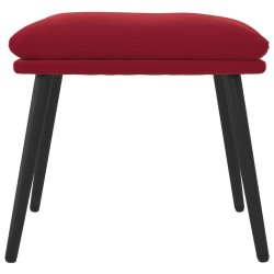 Repose-pied Rouge bordeaux 45x29,5x35 cm Velours 
