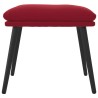 Repose-pied Rouge bordeaux 45x29,5x35 cm Velours 