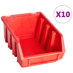 Kit de bacs de stockage et panneaux muraux 29 pcs rouge et noir 