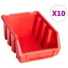 Kit de bacs de stockage et panneaux muraux 29 pcs rouge et noir 