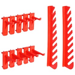Kit de bacs de stockage et panneaux muraux 29 pcs rouge et noir 