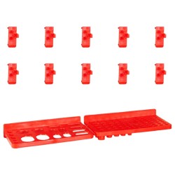 Kit de bacs de stockage et panneaux muraux 29 pcs rouge et noir 