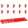 Kit de bacs de stockage et panneaux muraux 29 pcs rouge et noir 