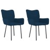 Chaises à manger lot de 2 Bleu Velours 