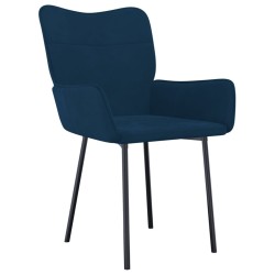 Chaises à manger lot de 2 Bleu Velours 