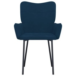Chaises à manger lot de 2 Bleu Velours 