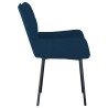 Chaises à manger lot de 2 Bleu Velours 