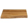 Dessus de table 80x80x2,5 cm bord vivant bois massif manguier 