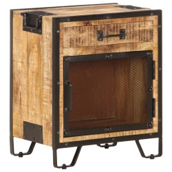 Table de chevet 43x30x51 cm Bois de manguier massif brut 