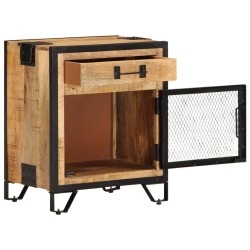 Table de chevet 43x30x51 cm Bois de manguier massif brut 