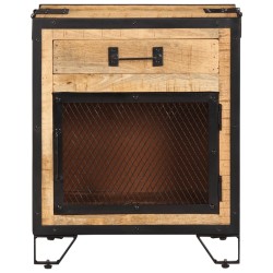 Table de chevet 43x30x51 cm Bois de manguier massif brut 