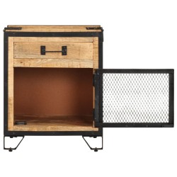 Table de chevet 43x30x51 cm Bois de manguier massif brut 