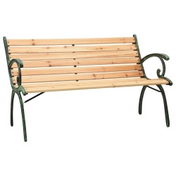 Banc de jardin 116 cm Fonte et bois massif de sapin 