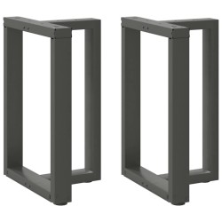 Pieds de table à manger en T, 2 pièces, anthracite, 50 x 35 x (72-73) cm, acier 