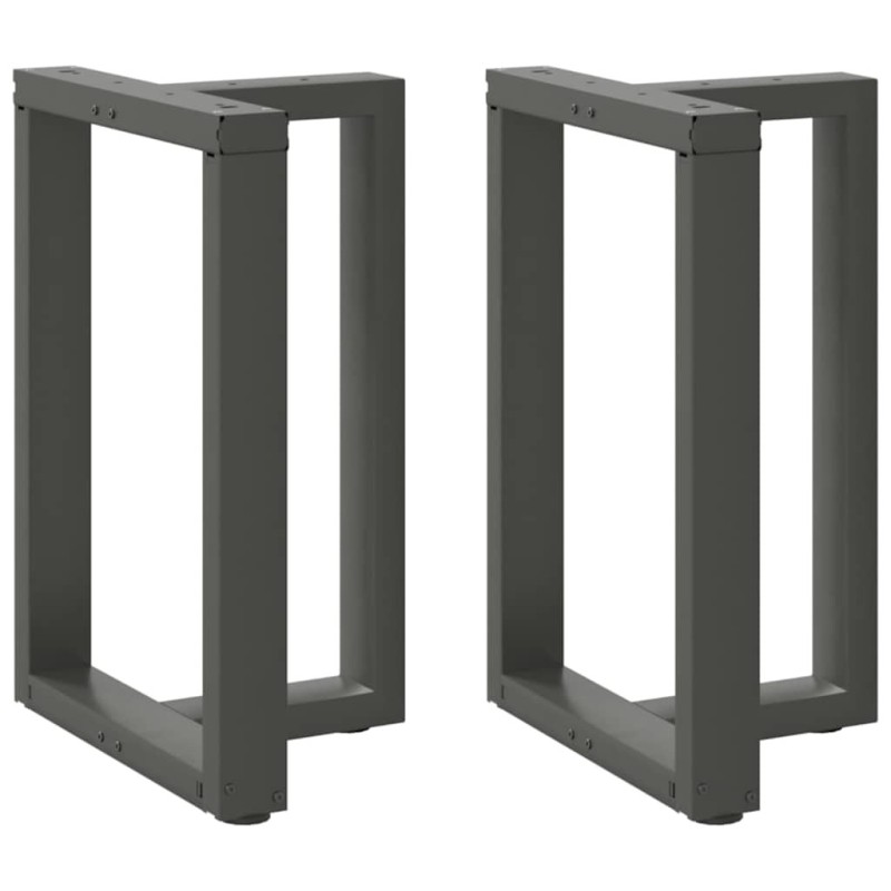 Pieds de table à manger en T, 2 pièces, anthracite, 50 x 35 x (72-73) cm, acier 