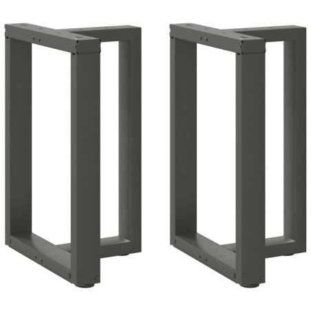 Pieds de table à manger en T, 2 pièces, anthracite, 50 x 35 x (72-73) cm, acier 