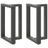 Pieds de table à manger en T, 2 pièces, anthracite, 50 x 35 x (72-73) cm, acier 