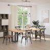 Pieds de table à manger en T, 2 pièces, anthracite, 50 x 35 x (72-73) cm, acier 