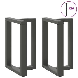 Pieds de table à manger en T, 2 pièces, anthracite, 50 x 35 x (72-73) cm, acier 