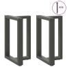 Pieds de table à manger en T, 2 pièces, anthracite, 50 x 35 x (72-73) cm, acier 