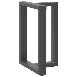 Pieds de table à manger en T, 2 pièces, anthracite, 50 x 35 x (72-73) cm, acier 