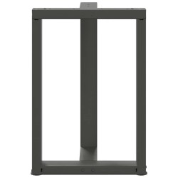 Pieds de table à manger en T, 2 pièces, anthracite, 50 x 35 x (72-73) cm, acier 