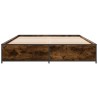 Cadre de lit sans matelas chêne fumé 150x200 cm 
