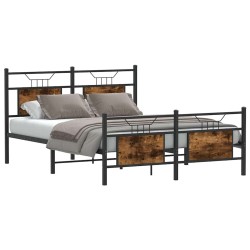 Cadre de lit sans matelas chêne fumé 150x200 cm bois ingénierie 