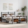 Cadre de lit sans matelas chêne fumé 150x200 cm bois ingénierie 