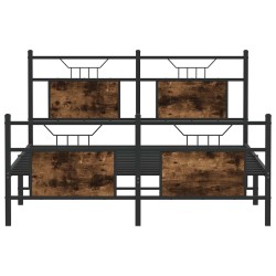 Cadre de lit sans matelas chêne fumé 150x200 cm bois ingénierie 