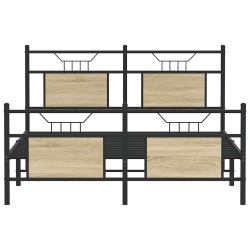 Cadre de lit sans matelas chêne sonoma 150x200 cm 